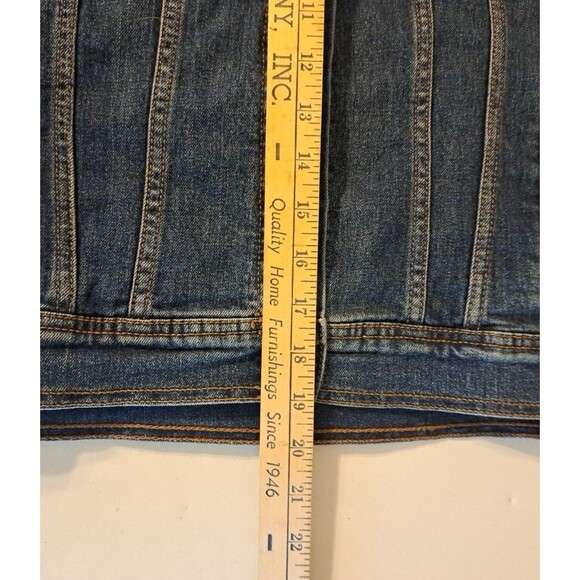 Old Navy Denim Jean Jacket Womens Large Trucker Stretch Retro Flap Pockets - Picture 9 of 9